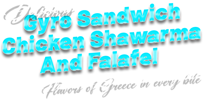Gyro sandwich, chicken shawarma & falafel