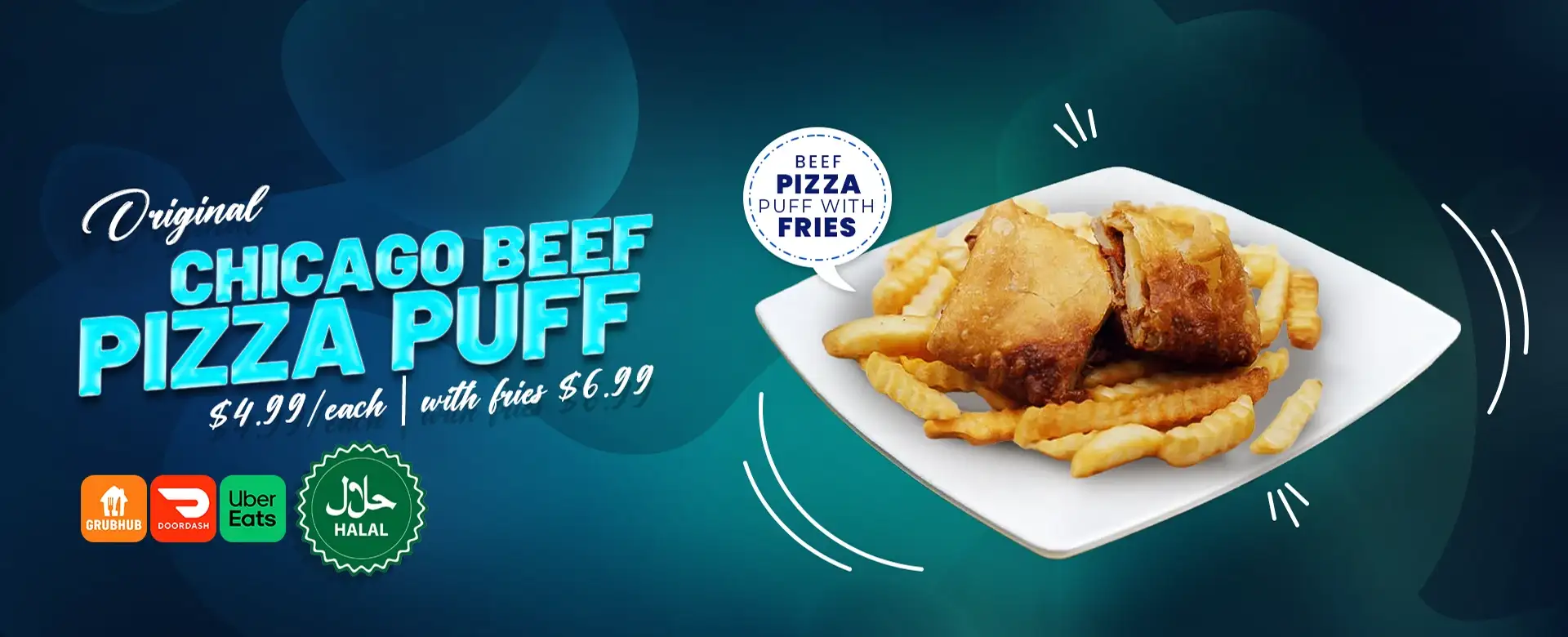 Delicious chicago beef pizza puff served at aj greek and gyro restaurant in dallas tx covering ledbetter dr, oak cliff, cockrell hill, cedar crest, south oak cliff, kiestwood, north wynnewood, and south wynnewood