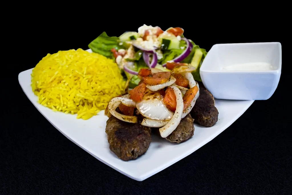 Beef-kabob-plate aj greek and gyro restaurant in dallas tx serving ledbetter dr, oak cliff, cockrell hill, cedar crest, south oak cliff, kiestwood, north wynnewood, and south wynnewood