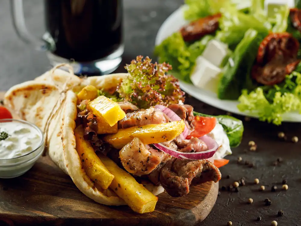Juicy gyro wrap with fresh toppings near south wynnewood